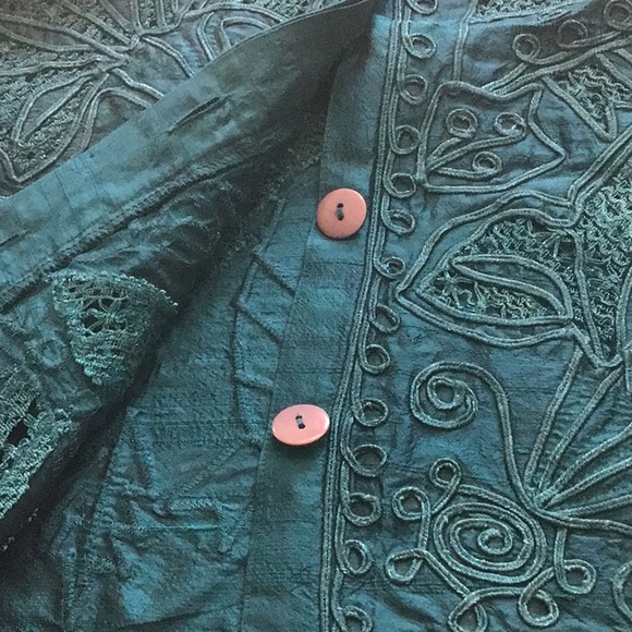 Sandy Starkman Appliqué Jacket 100% Silk - Picture 9 of 12